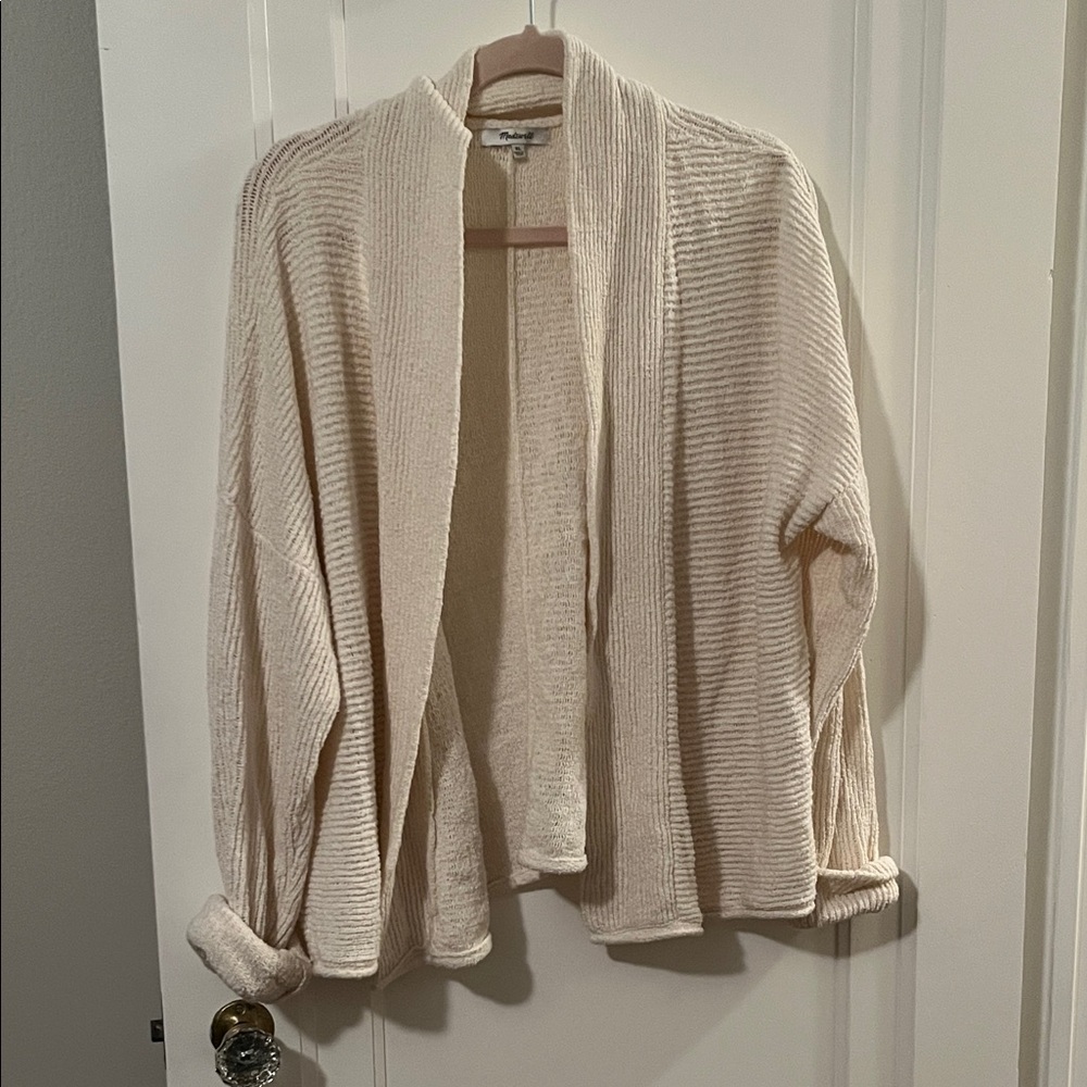 Madewell Cozy Cream Open-Front Sweater